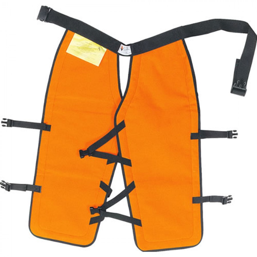 Sawbuck Four-Ply Para-Aramid Standard Coverage Chain Saw Chaps, 28 Inch Waist Sizes, Orange