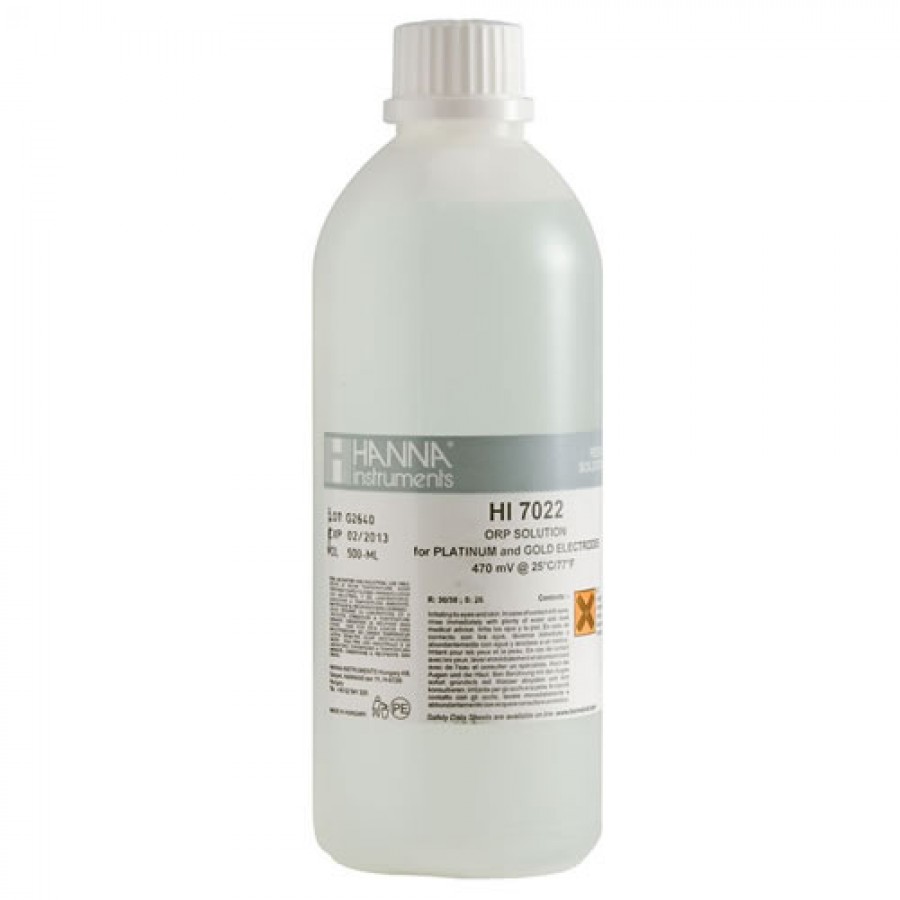 HANNA HI7022L 470 mV @ 25°C ORP Test Solution (500 mL)