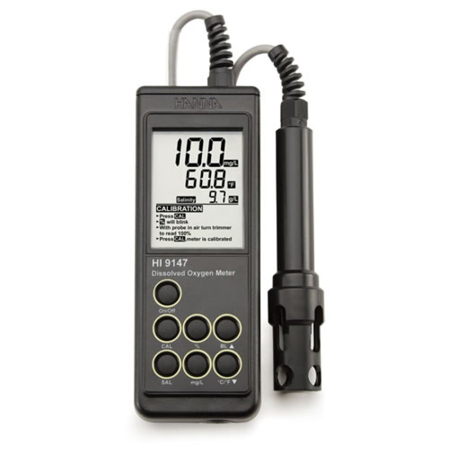 HANNA HI9147-10 Portable Galvanic Dissolved Oxygen Meter w/10m Cable