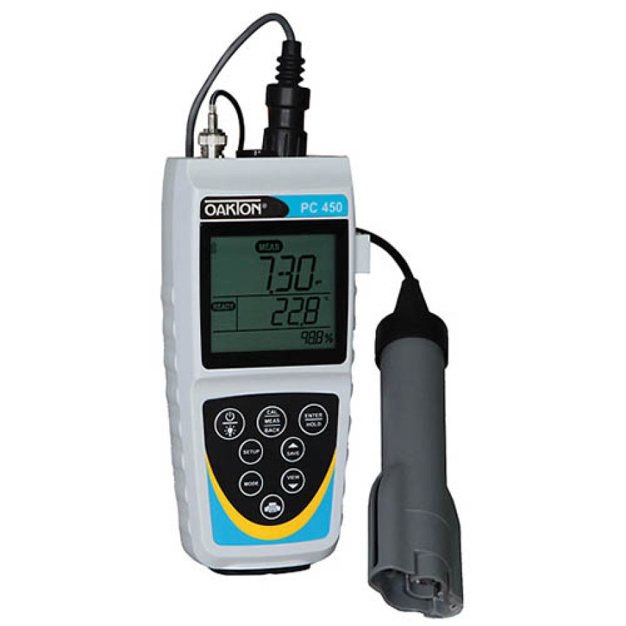 Oakton WD-35630-10 Eutech PC 450 pH/mV/Conductivity/TDS/Salinity/Temperature Meter with Combination Probe