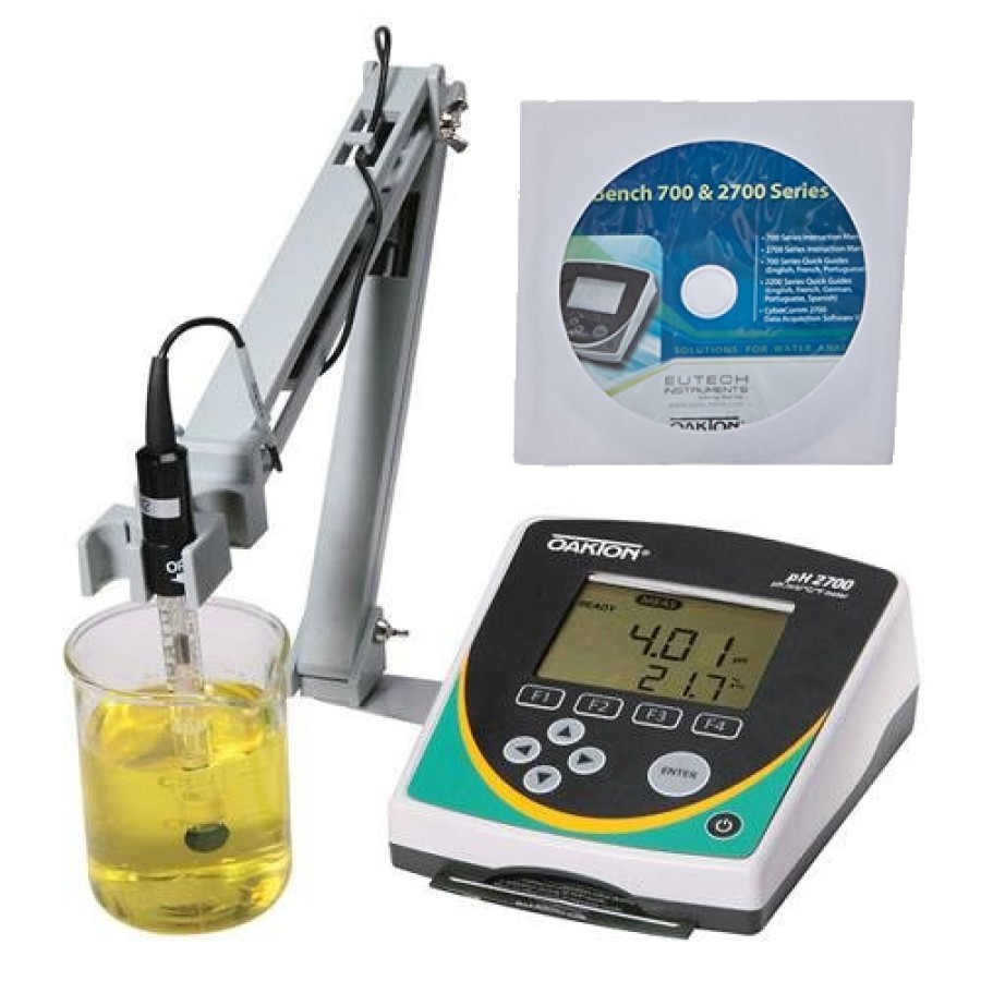 Oakton WD-35420-22 pH 2700 pH/mV/Temperature Benchtop Meter with Electrode Stand and Software