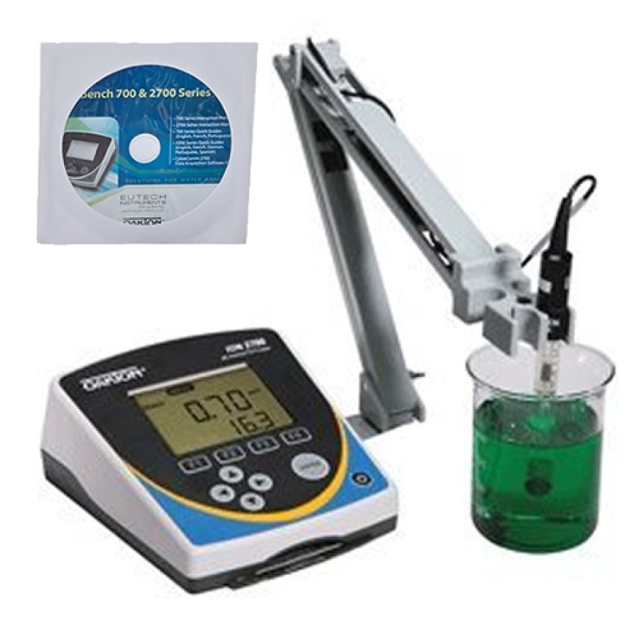 Oakton WD-35421-02 Ion 2700 pH/Ion/mV/Temperature Meter with Electrode Stand and Software